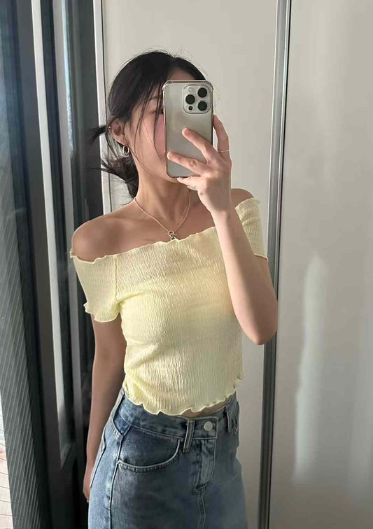 May. 氣泡領口短上衣